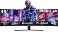 Deco Gear 49' Ultrawide Curved Monitor, 144Hz 32:9 Dual FHD 3840×1080, R1500, 3000:1 VA Super Wide Screen, Adaptive Sync, HDR400, USB-C 65W, 3ms, HDMI/DP, PBP/PIP KVM Work Gaming Display, Laptop & PC