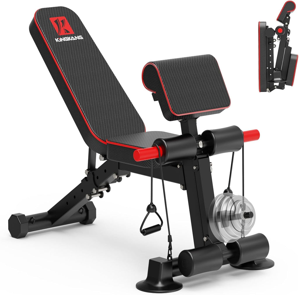 Adjustable Weight Bench - Utility workout Benches for Exercise, Free Installation Design for Portable Fitness Strength Training Equipment at Home Gym