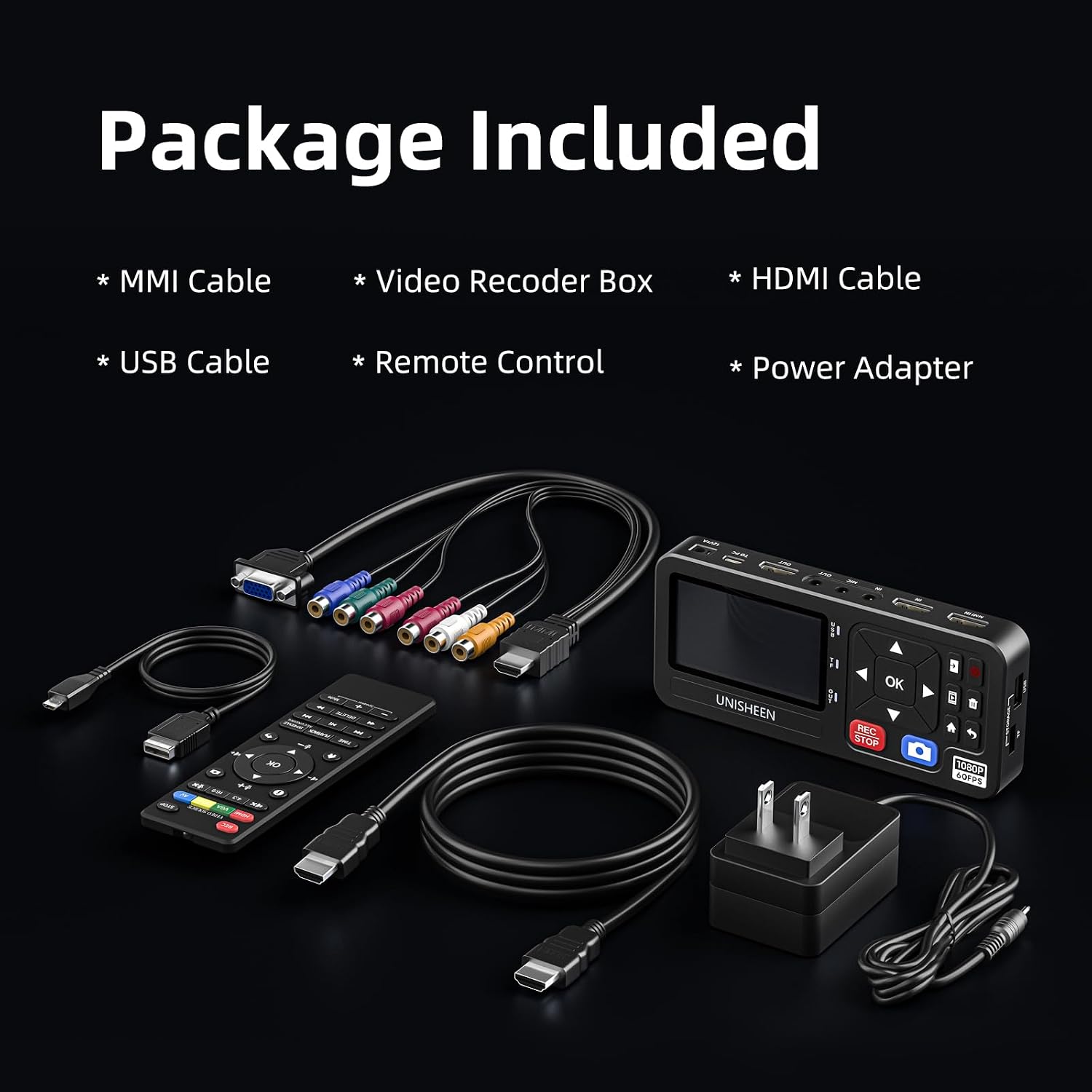 4K Capture Box-1080P 60FPS Video to Digital Converter 4K HDMI/CVBS/VGA/YPBPR Inputs Video Recorder Capture from VCR, DVD, VHS Tapes, Hi8, Camcorders, Gaming Systems