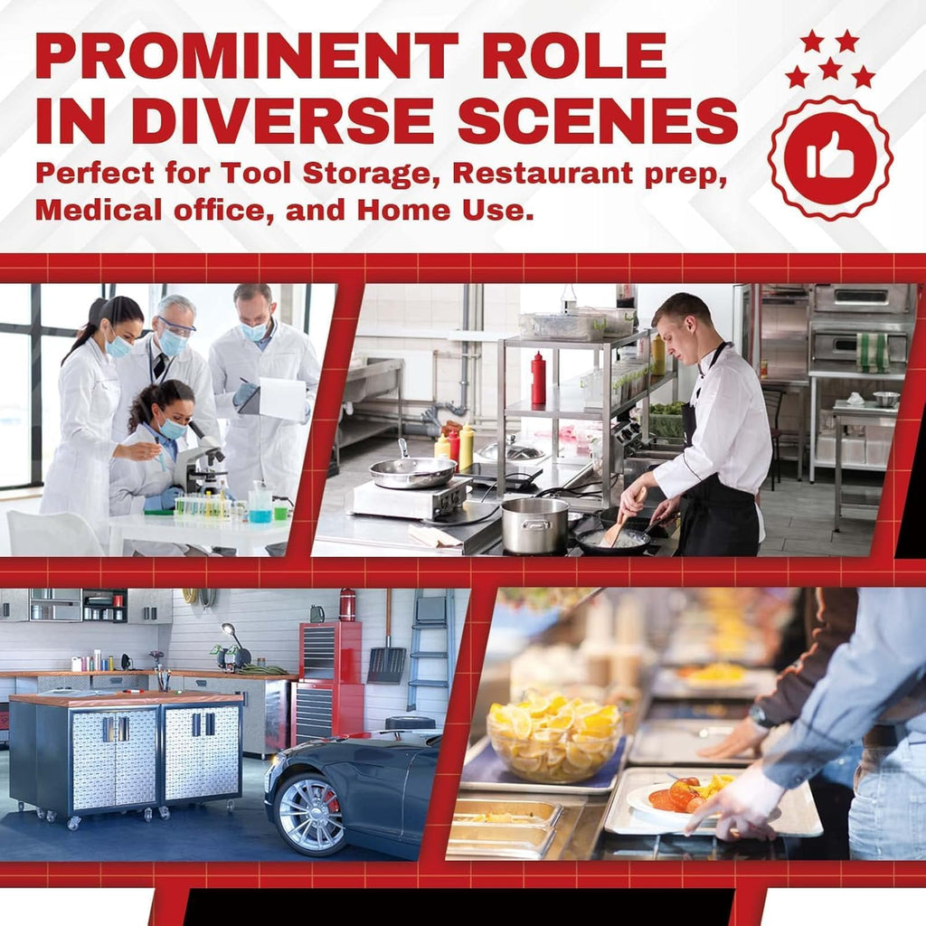 DuraSteel 24x36 Stainless Steel Work Table - NSF Commercial Prep Metal Table - Outdoor Pizza Oven Stand w/Under Shelf - Kitchen Island Laundry Utility Garage Microwave Stand Large Rolling Storage Cart