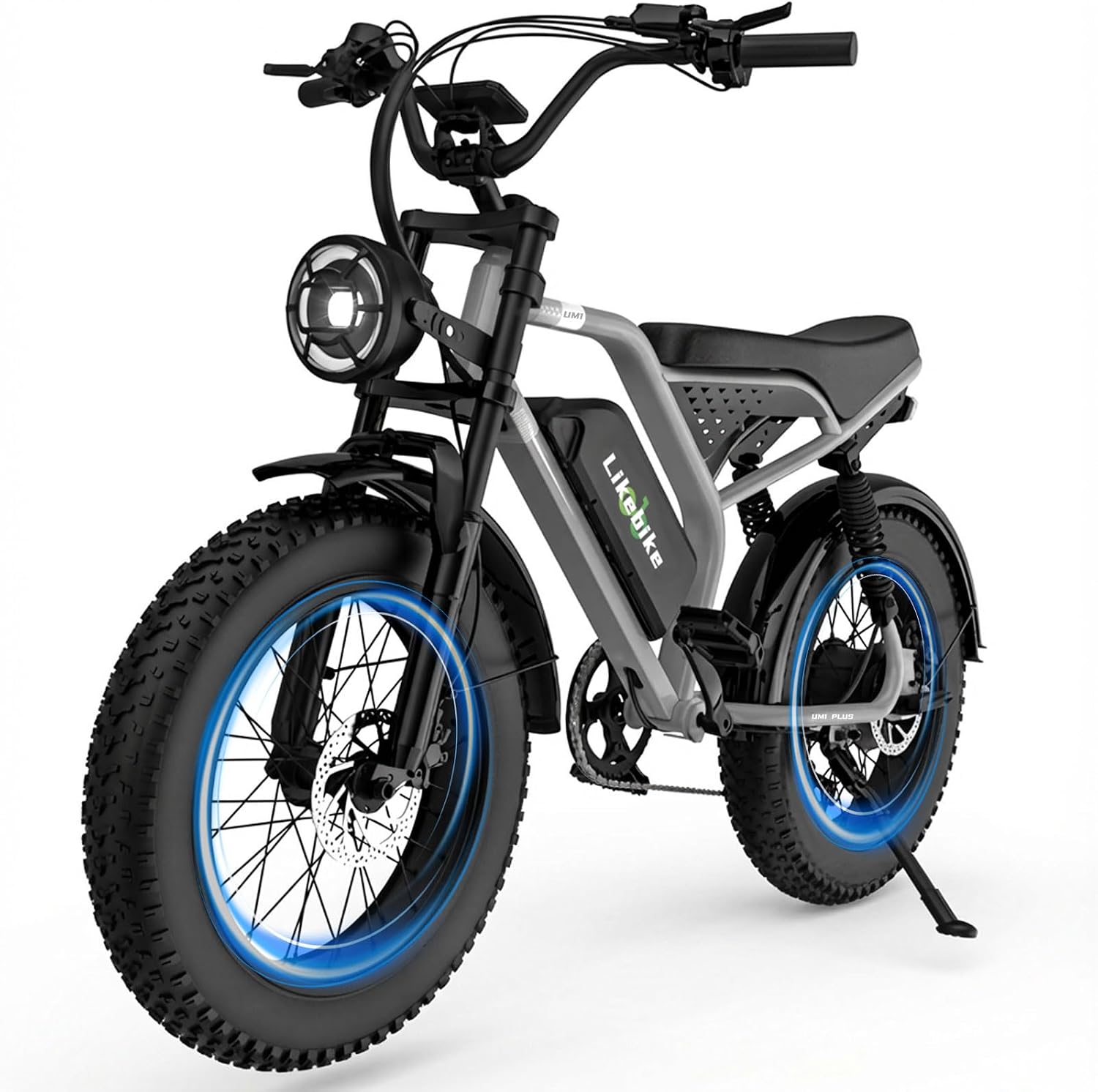 Likebike Electric Bike for Adults 1500W/2000W/3000W Peak,32/36/47MPH 20' Fat Tire Ebike, 48V 20AH/23AH/33Ah Removable Battery 7-Speed Full Suspension Mountain Bike Off Road Hydraulic Disc Brake