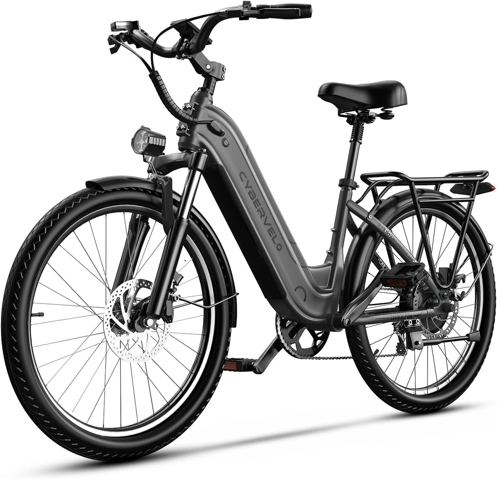 Cybervelo 750W Peak Electric Bike for Adults,up 80 Miles Removable Battery Ebike, 26' Electric E Bike with 7-Speed,Adult Electric Bicycles for Commute Beach Snow Womens/Man All Terrain