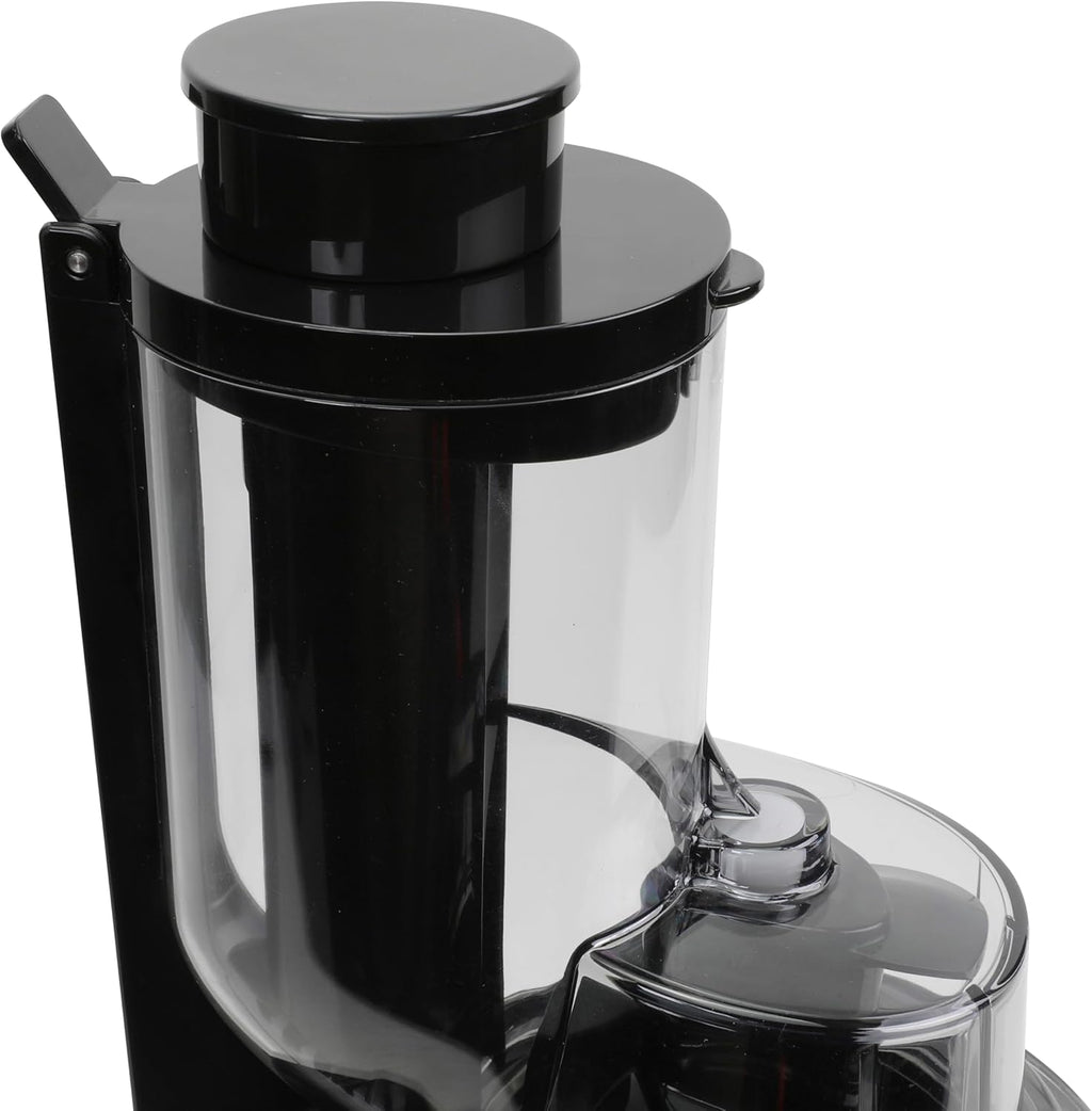 Omega Wide Mouth Juicer Compact Vertical Cold Press Vegetable and Fruit Juice Extractor with 3-Inch Hopper 2-Speed Slow Juicing with Space Saving Design, 120-Watts, Black
