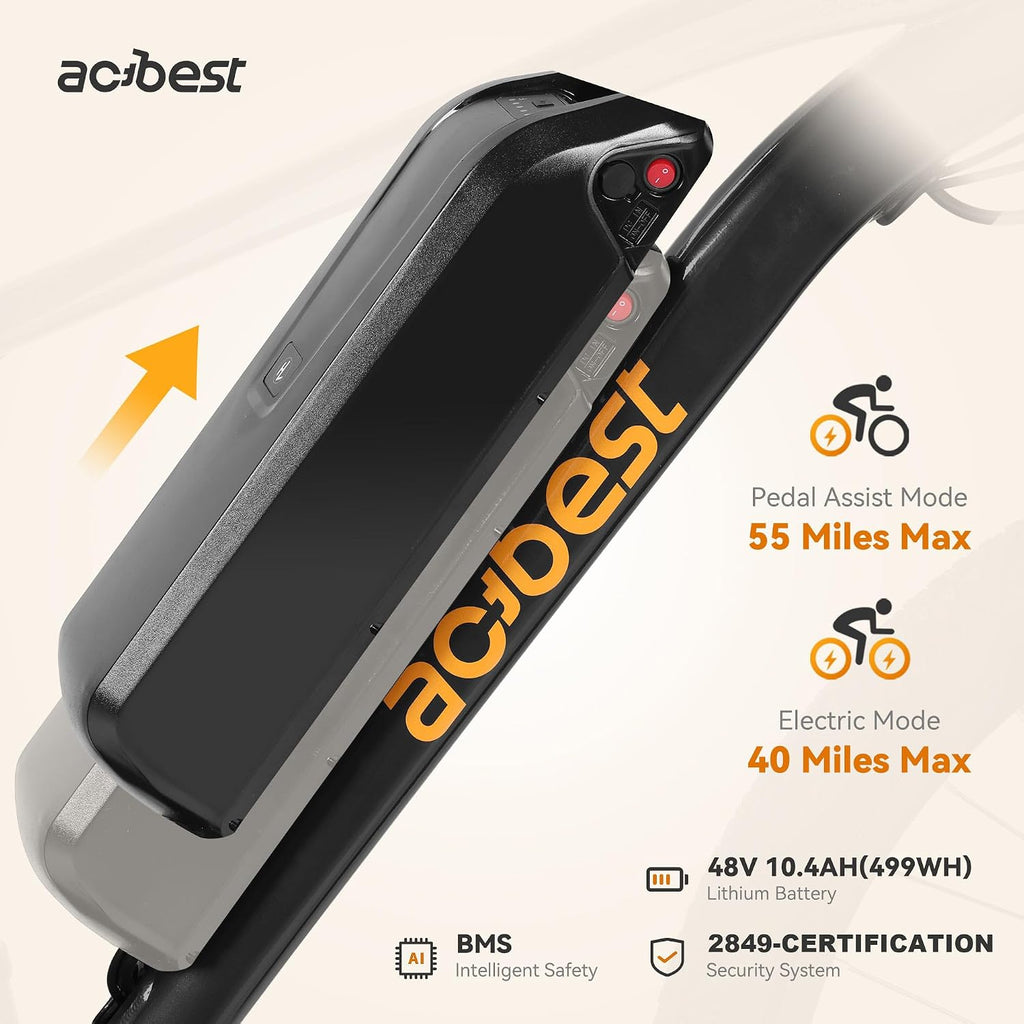 ACTBEST Apex Electric Bike for Adults, 21-Speed Electric Mountain Bike with 1200W Peak Motor, 28MPH Top Speed, 48V Removable Battery E Bike, 55-Mile Max Range Bicycle for Urban & Outdoor Use
