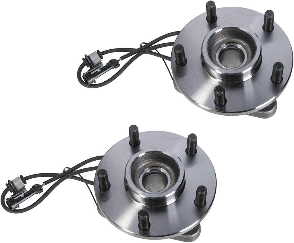 TRQ 2 Piece Front Wheel Bearing & Hub Assembly Set Compatible with 1998-2005 Chevrolet Blazer 1998-2001 GMC Jimmy
