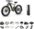 PUCKIPUPPY Dual Motor Electric Bike for Adults 1600W, 48V 20AH Battery with Torque Sensor, Full Suspension, 26' Fat Tire, 28MPH, 80 Mile Range, 8 Speed Mountain Electric Bicycle Golden Retriever Pro