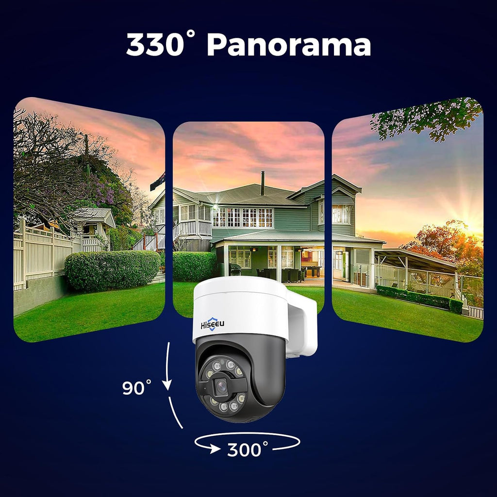 【12'' Monitor + Human Tracking】Hiseeu 4K PoE Security Camera System, 6Pcs 5MP PoE PTZ Security Cameras, All-in-One Monitor, 2-Way Audio, Remote Access, 8MP 16 Channel P oE NVR, Home CCTV Surveillance