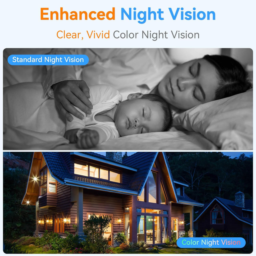Thybro Magnetic Security Camera Wireless - 4Pack AI Motion Detection, 2K HD Video, Battery Powered, Ease of Setup, 2-Way Audio,IR Color Night Vision, Waterproof, Outdoor & Indoor Surveillance