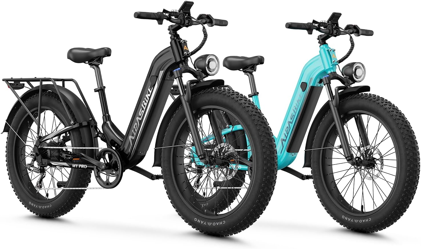 Aipas M1 Pro Electric Bike, 1800W Peak Motor Electric Bike for Adults, 26'' x 4.0'' Fat Tire Ebike, 48V 17.5Ah Electric Mountain Bike, 36MPH, 85 Miles Electric Bicycle, 7 Speed, 110NM with Rear Basket