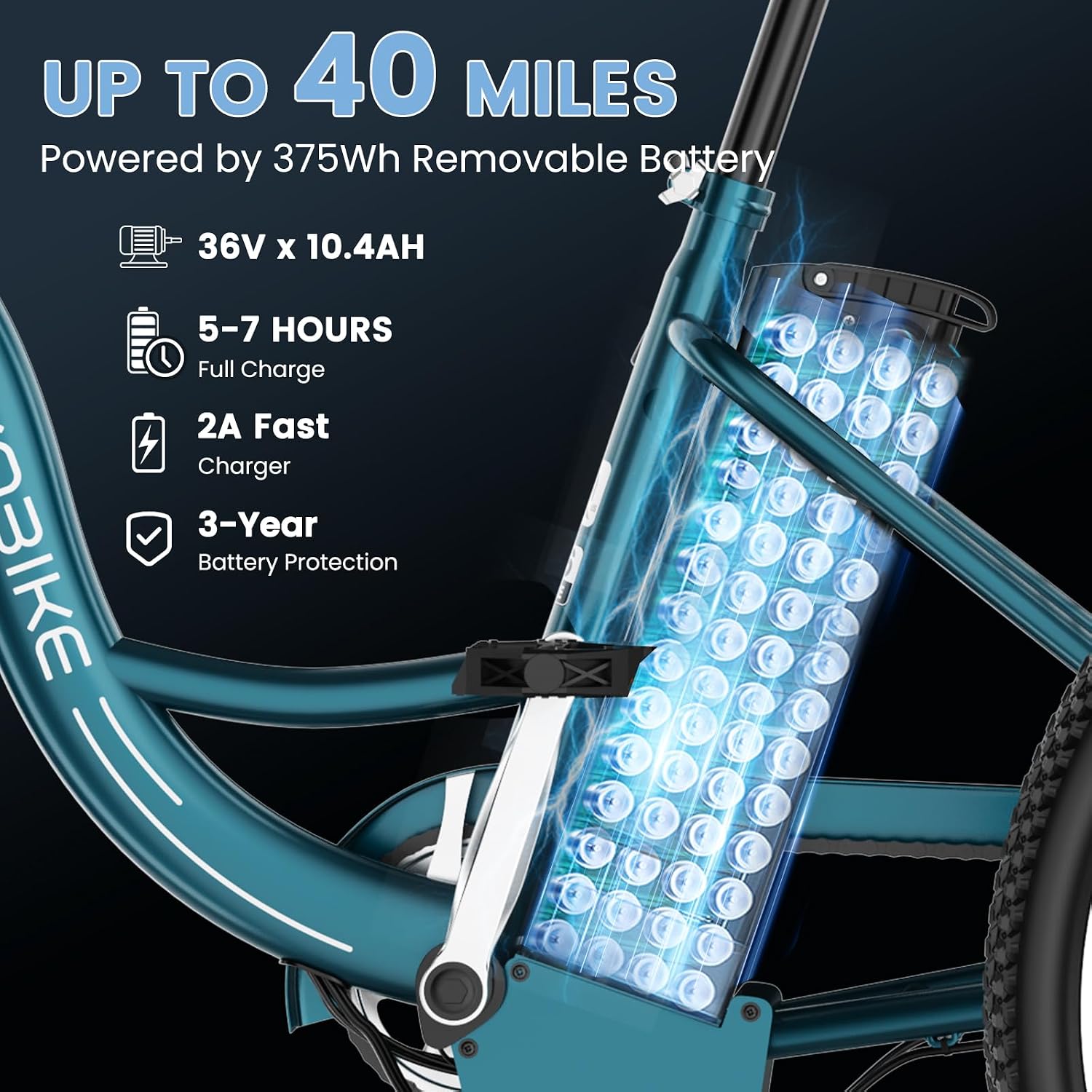 MOONCOOL Adult Electric Tricycle, 350W Front Drive Motor (Peak 700W), 15.5MPH E-Trike, Removable 36V 10.4Ah Battery, Max 60 Miles, 7-Speed 3 Wheel Electric Bike