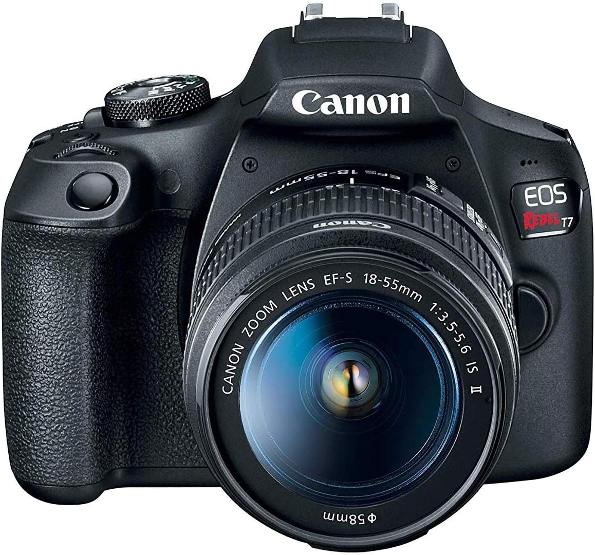 Canon EOS Rebel T7 DSLR Camera with EF 18-55mm with EF 75-300mm Double Zoom Kit Bundle with 500mm Preset Telephoto Lens, 32GB Memory Card, Tripod, Paintshop Pro and Accessories (10 Items)