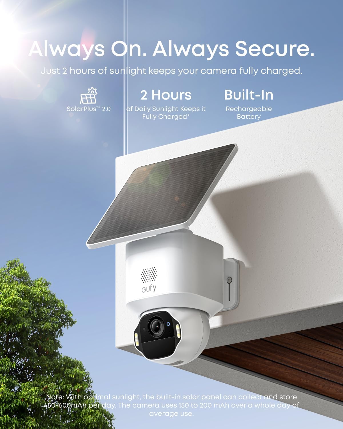 eufy Security SoloCam E42 4-Cam Kit, 4K Security Camera Wireless Outdoor, Solar Powered, AI Motion Tracking, Strobe Light, Pan & Tilt, Facial Recognition, Built-in Local Storage (Up to 16TB)