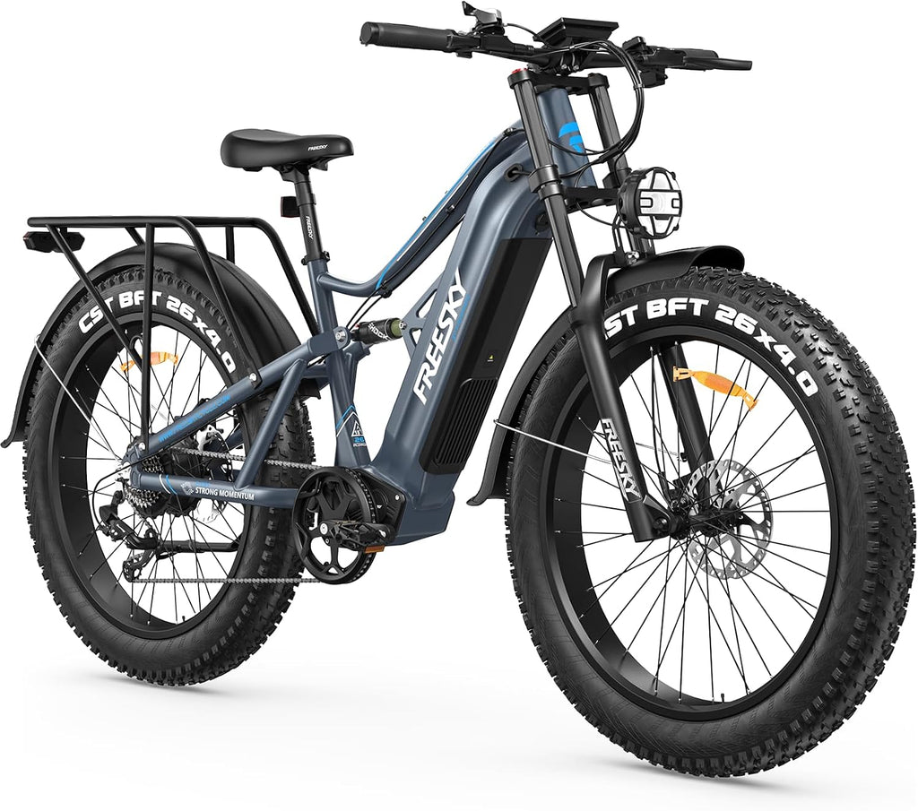 FREESKY 3500W BAFANG Motor Electric Bike for Adults, 48V 35Ah Samsung Cells Battery Ebike 140 Miles, 38+MPH, 26' Fat Tire Dirt All-Terrain Mountain E Bike, Full Suspension, UL 2849 Certified by TÜV