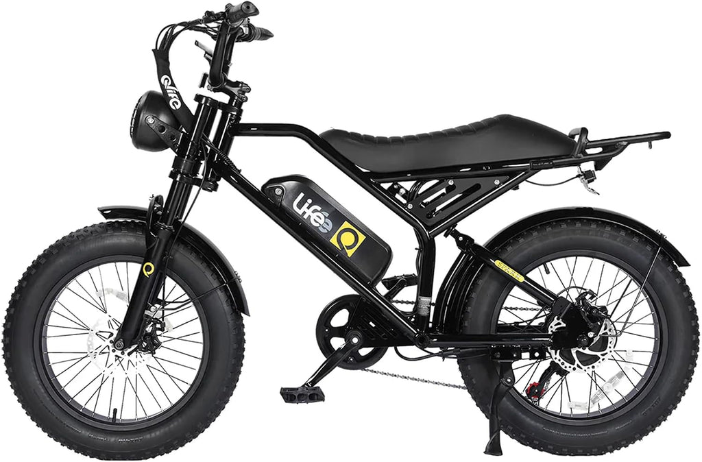 Qlife Electric Bike for Adults/Teens Spark-1500W Peak Motor 20' Fat Tires 28MPH(Unlock to 35MPH) Dirt Bike, 624-1248Wh Removable Battery Ebike, Dual Suspension & Brakes Motorcycle, 21-Speed Bicycle