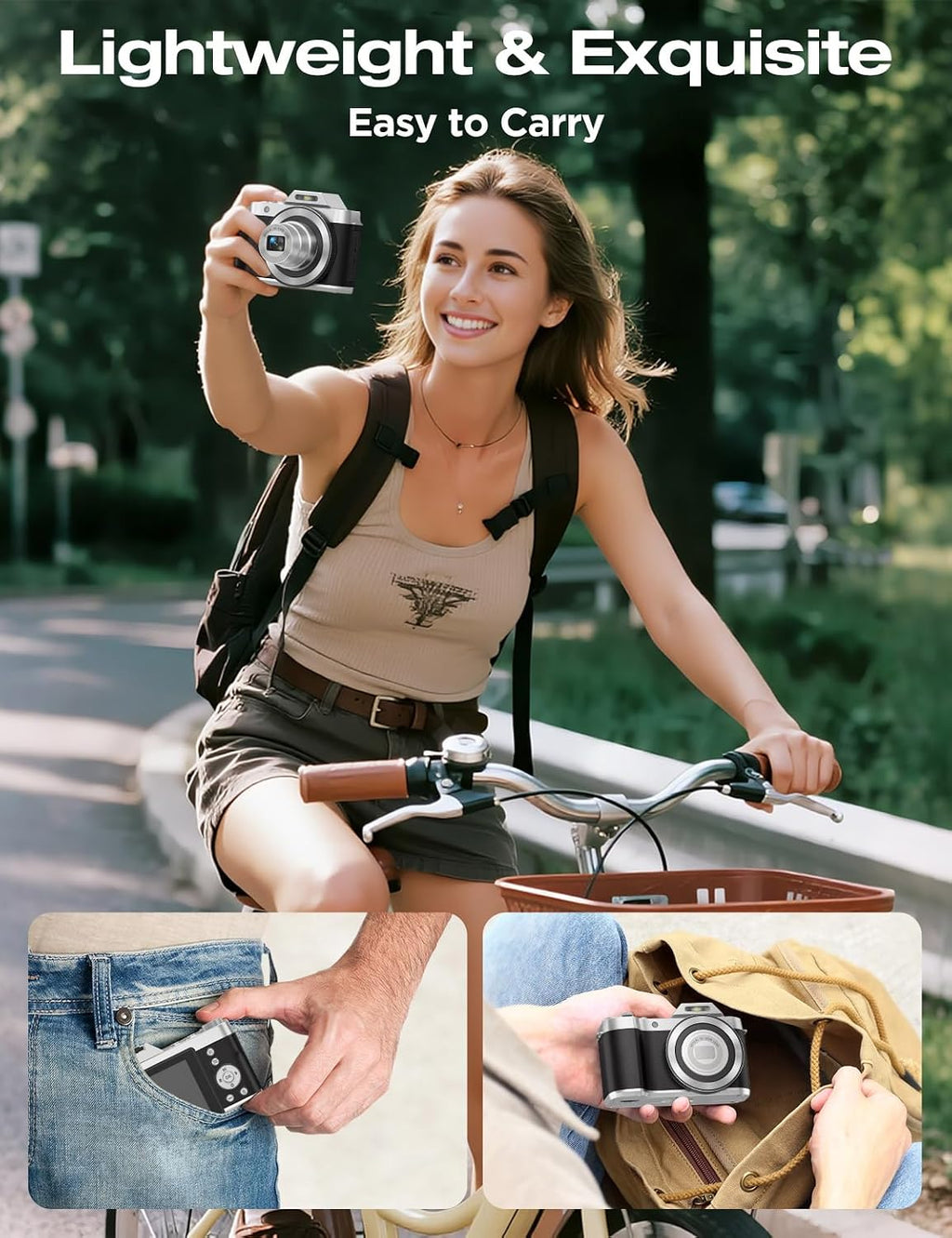 4K Retro Vintage Digital Camera: 64MP Retro 3' IPS Screen Camera with 6X Optical Zoom, WiFi Transfer Autofocus Rechargeable for Travel Vlogging and Gifts