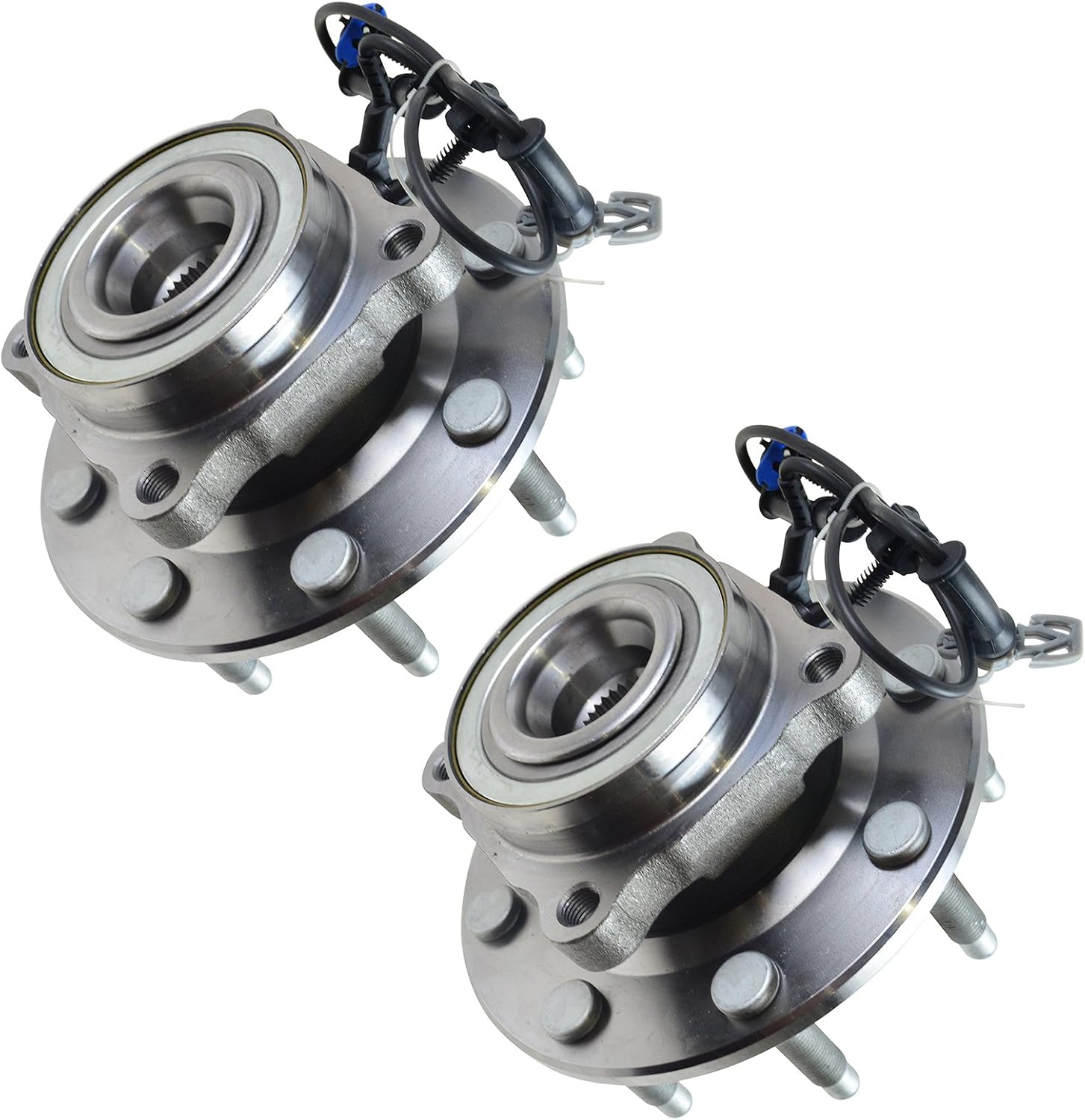 TRQ 2 Piece Front Wheel Bearing & Hub Assembly Set Compatible with 2007-2010 Chevrolet Silverado 2500 HD Silverado 3500 HD 2007-2013 Suburban 2500 GMC Sierra 2500 HD Sierra 3500 HD Yukon XL 2500 2008