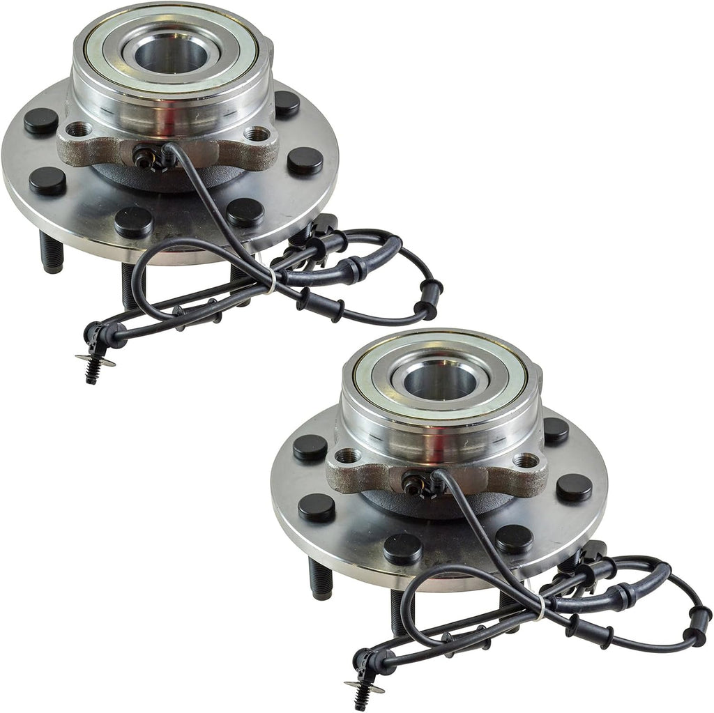 TRQ Front Left and Right Wheel Bearing and Hub Assembly Set 2 Piece Compatible with 2006-2008 Dodge Ram 1500 4 Wheel Drive 8 Lug Wheels 2006-2008 Ram 2500 2006-2008 Ram 3500