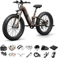 PUCKIPUPPY Electric Bike for Adults 960W+A Luxury Accessory Pack, 48V 20AH Battery Adult Electric Bicycles, 26' Fat Tire Full Suspension Step-Thru Ebike, 28MPH Mountain Ebike, 7 Speed, 80Miles Range