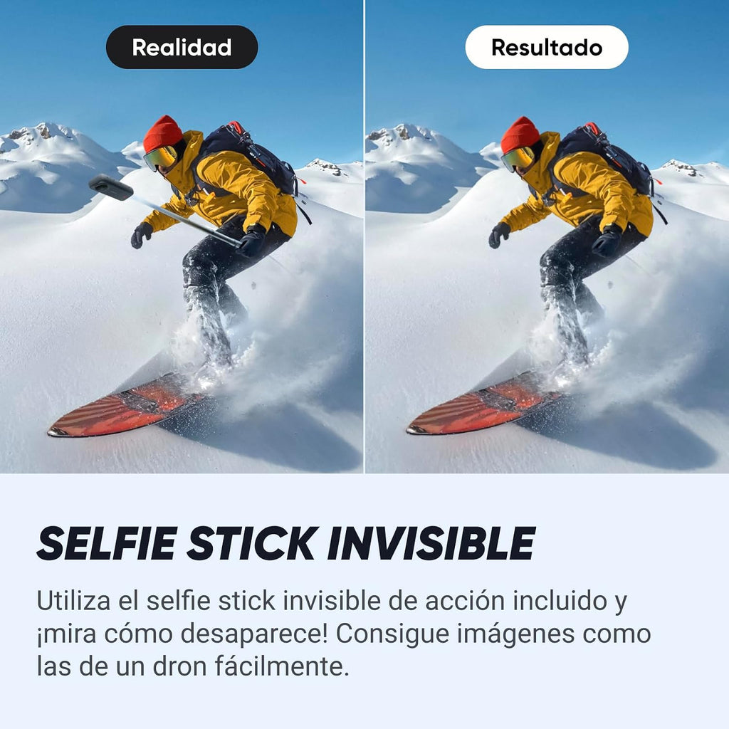 Insta360 X4 Snowboard Bundle - 8K Waterproof 360 Action Camera, 4K Wide-Angle Video, Invisible Selfie Stick, Removable Lens Guards, 135 Min Battery Life, AI Editing, No Micro SD Card