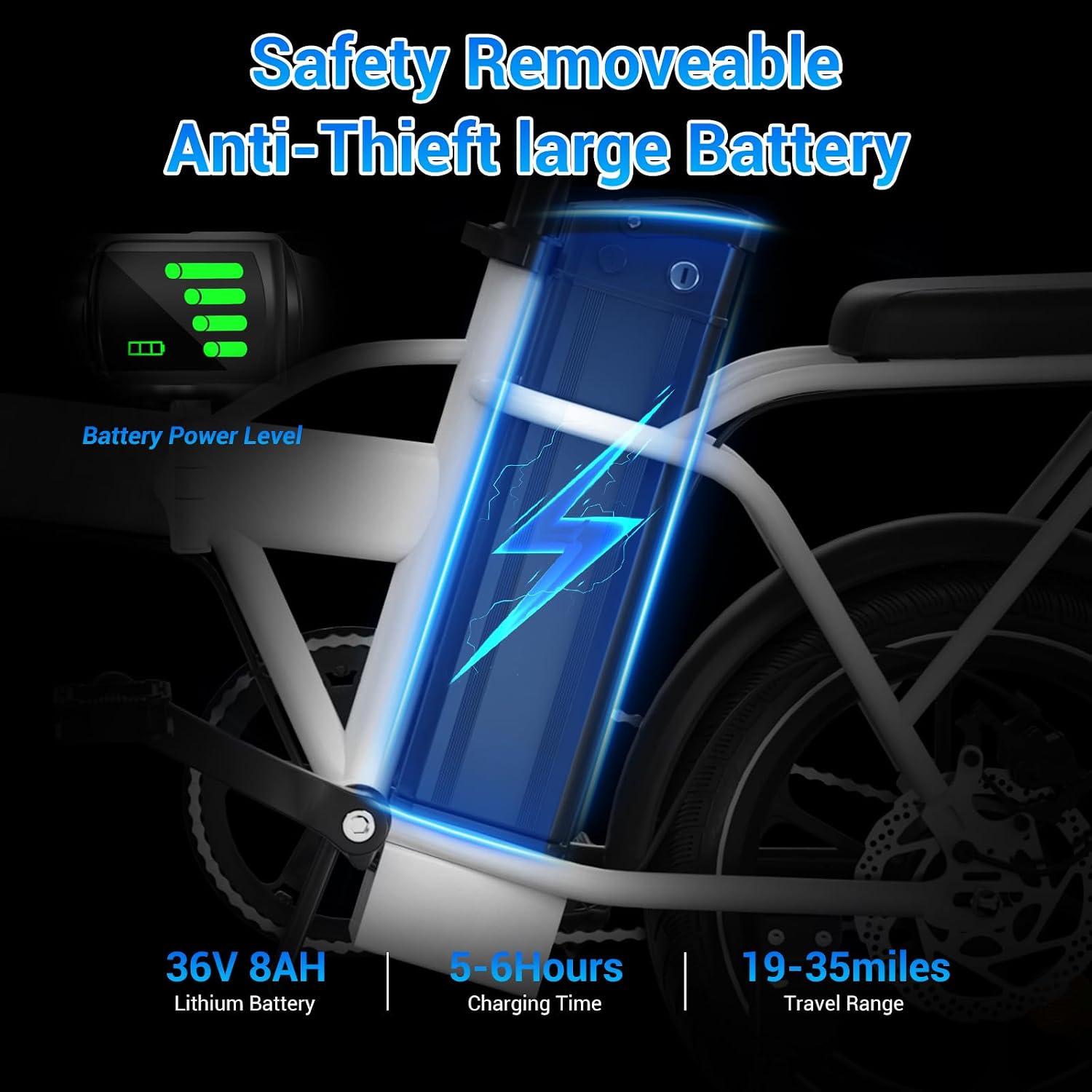 SEHOMY 2-Seat Electric Bike for Adults 630W Peak Motor, 25MPH Folding Ebike, 16' Adults Electric Bicycles with 30° Uphill, 288WH Removable Battery, 35 Miles Long Range, Commuter E Bikes Teens 14+