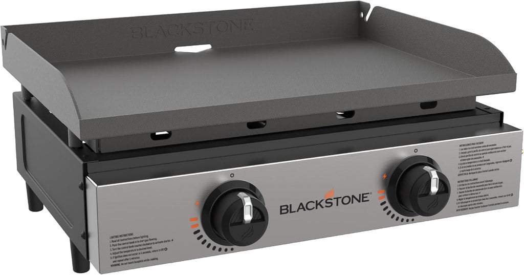 Blackstone 1666 22' Tabletop Griddle with Stainless Steel Faceplate, Powder Coated Steel, Black