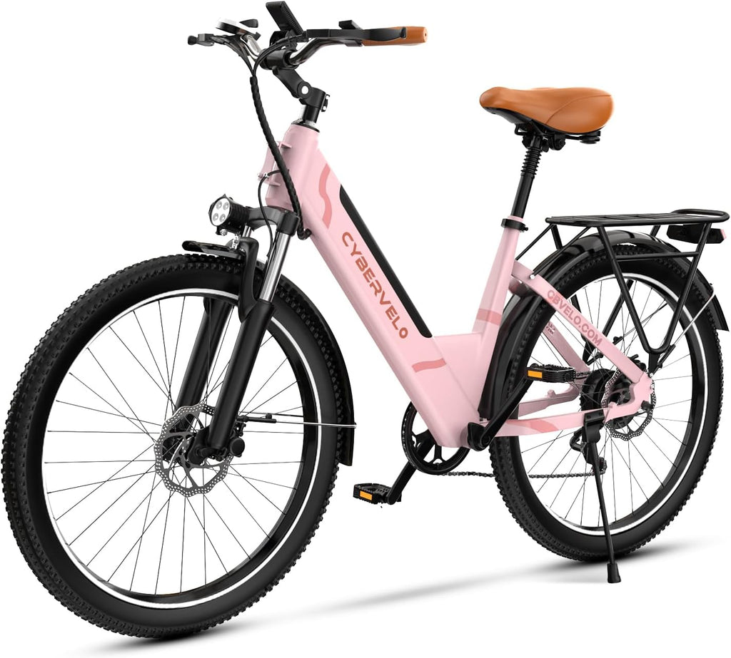 Cybervelo 750W Peak Electric Bike for Adults,up 80 Miles Removable Battery Ebike, 26' Electric E Bike with 7-Speed,Adult Electric Bicycles for Commute Beach Snow Womens/Man All Terrain