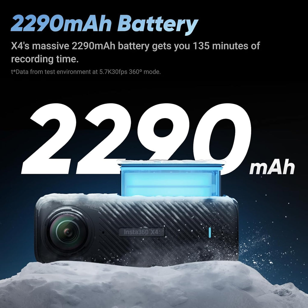 Insta360 X4 FlexiCare Bundle - Waterproof 8K 360 Action Camera, 4K Wide-Angle Video, Invisible Selfie Stick Effect, Removable Lens Guards, 135 Min Battery Life, AI Editing, Stabilization