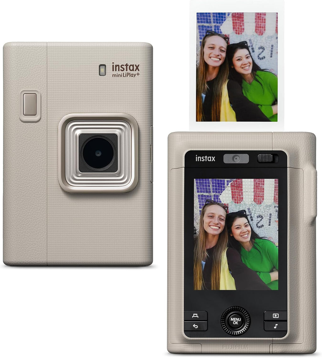 FUJIFILM instax mini LiPlay+ Hybrid Instant Camera - Sand Beige