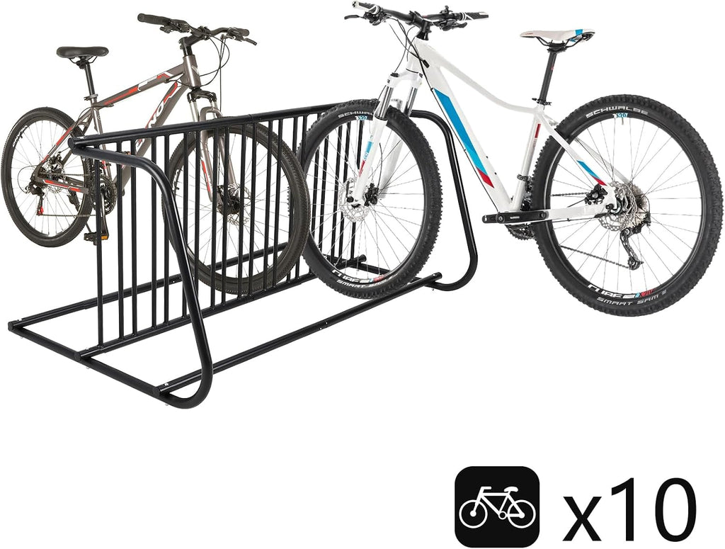 Garvee Commercial Floor Bike Rack Stand, Grid Bike Rack Ground, 10-Bike Capacity Dual Sided Bicycle Storage Stand Floor Parking Stand for Garages, Stores, Schools & Universities Power Coated Steel
