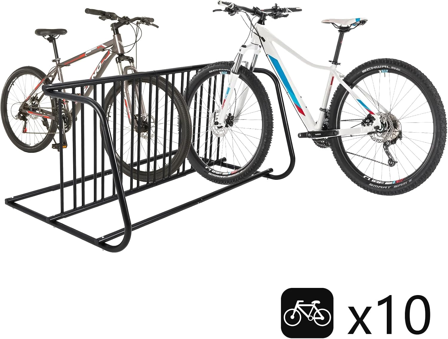 Garvee Commercial Floor Bike Rack Stand, Grid Bike Rack Ground, 10-Bike Capacity Dual Sided Bicycle Storage Stand Floor Parking Stand for Garages, Stores, Schools & Universities Power Coated Steel