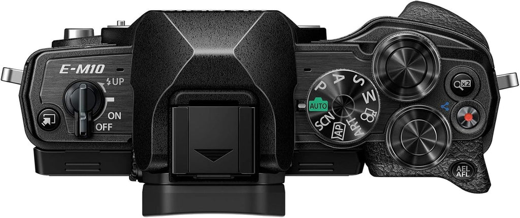 OM SYSTEM Olympus E-M10 Mark IV Black Micro Four Thirds System Camera 20MP Sensor 5-Axis Image Stabilization 4K Video Wi-Fi