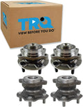 TRQ Front and Rear Wheel Bearing and Hub Assembly Set 4 Piece Compatible with 2003 Infiniti G35 2004-2006 G35 Base Model 2007 G35 Coupe 2003-2009 Nissan 350Z