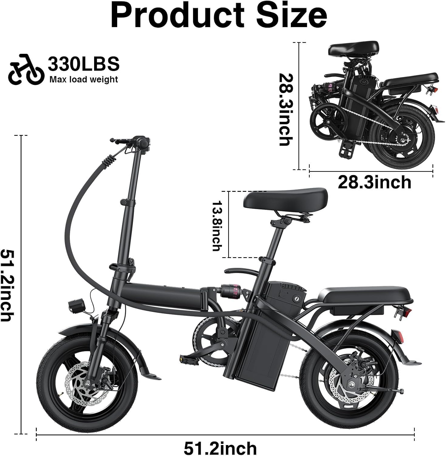LELEKUAI Electric Bike for Adults, 1200W Peak Motor Commuter Ebike, 20-28MPH Speed, 32 Miles Range, Removable Waterproof Battery, Dual Disc Brakes Electric Bicycle, UL 2849 Certified