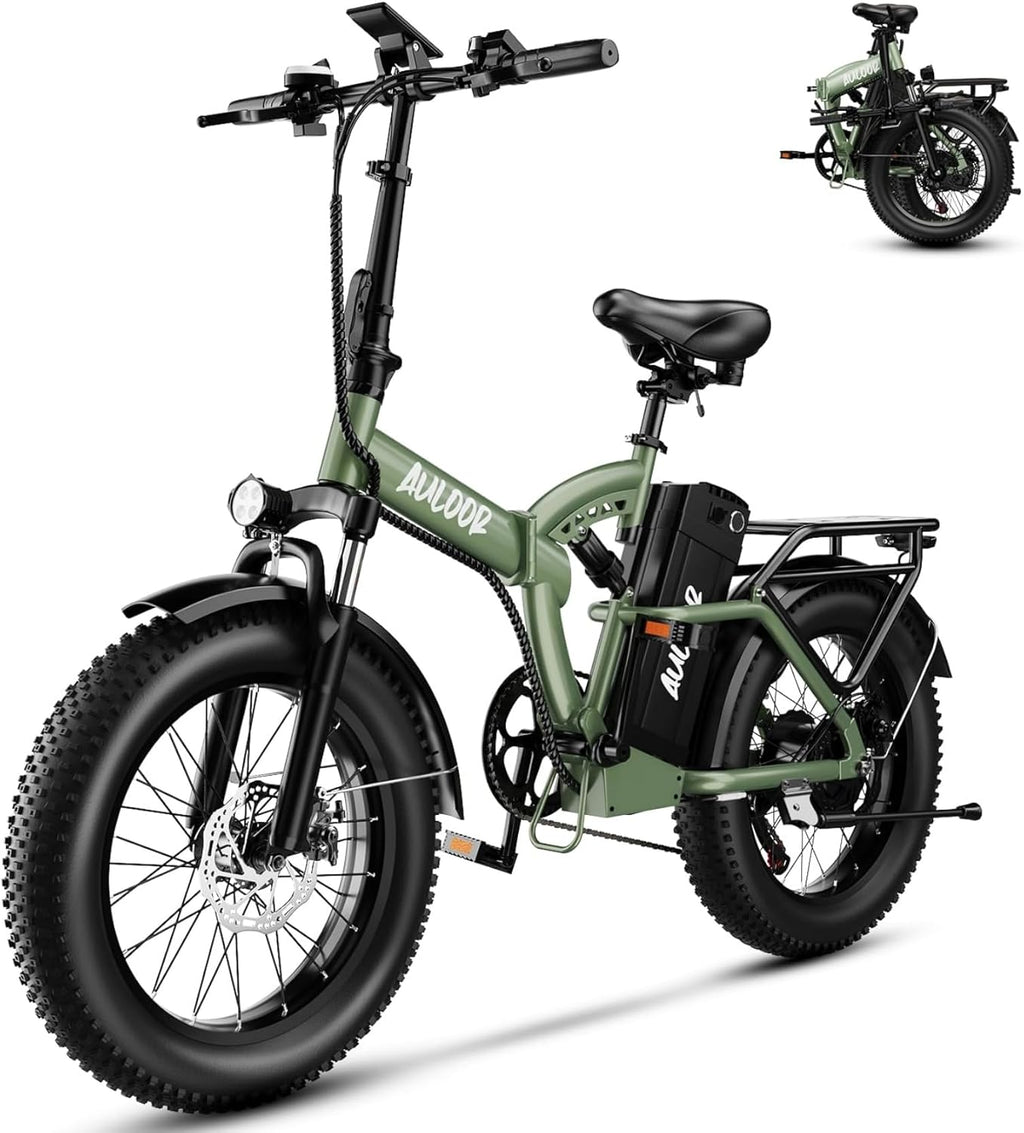 Folding Electric Bike for Adults and Seniors, 1000W Motor 48V 20AH Battery 30MPH 80 Miles, 20' Fat Tire All Terrain Ebike, 7-Speed Commuter E Bike, Step-Thru Electric Bicycle for Women and Teens