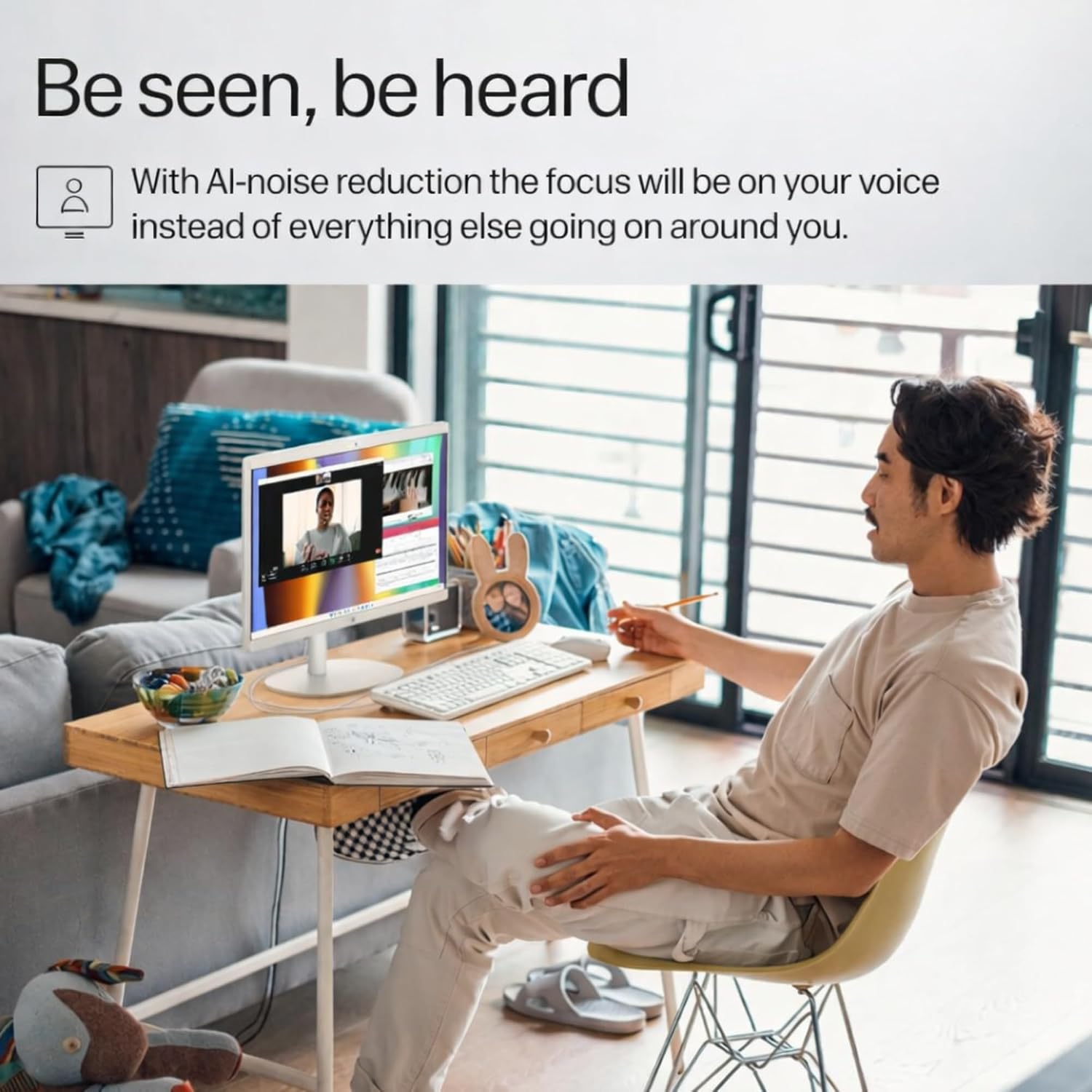 HP 22' FHD All-in-One Desktop Computer - Latest 13th Gen Intel Quad-Core - Office 365 for The Web - 8GB DDR5 RAM - 128GB UFS Storage - Wireless Earbuds - Keyboard and Mouse