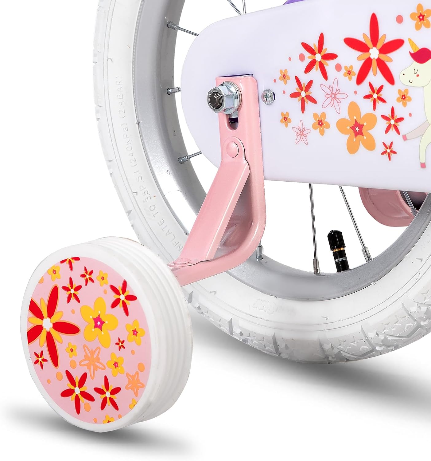 JOYSTAR Unicorn Kids Bike for Girls Ages 2-9 Years Old, 12 14 16 18 Inch Kids Bike with Training Wheels, Doll Seat, Streamers and Basket, Toddler Girl Bicycle, Multiple Colors