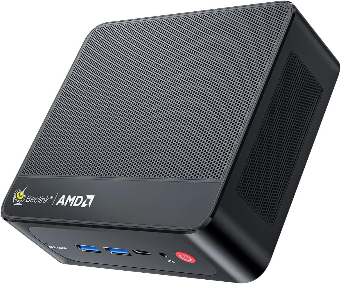 Beelink SER5 Mini PC, AMD Ryzen 5 5625U(up to 4.3GHz) 6C/12T, Mini Computer 16GB DDR4 RAM 480GB NVMe SSD, Mini Desktop Computer 4K@60Hz Dual Display HDMI&DP WiFi6/BT5.2/WOL/HTPC/W-11 Pro