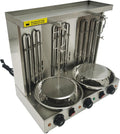 Electric Shawarma Grill Machine with 3 Burners Electric Turkish Barbecue Machine Vertical Rotating Broiler for Commercial and Home Use 110V 3600W