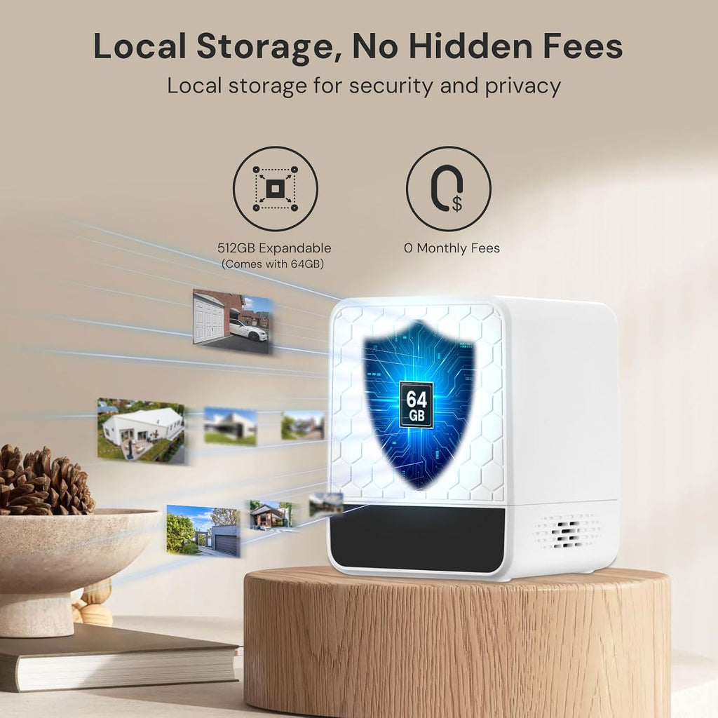 yeewise Solar Security Cameras Wireless Outdoor, 2 Cam-Kit, No Subscription, 4MP Home Security Cameras System with 360° Pan & Tilt, Color Night Vision, Motion Detection, Local Storage, 5G & 2.4G WiFi