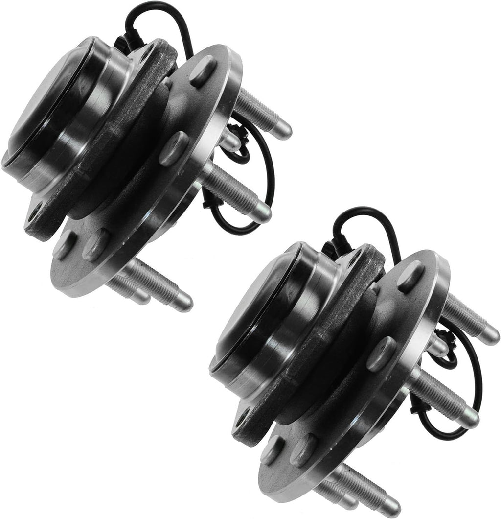 TRQ 2 Piece Front Wheel Bearing & Hub Assembly Set Compatible with 2002-2006 Cadillac Escalade Chevrolet Avalanche 1500 2003-2013 Express 1500 2003-2005 Express 2500 1999-2004 Silverado 1500 2000-200