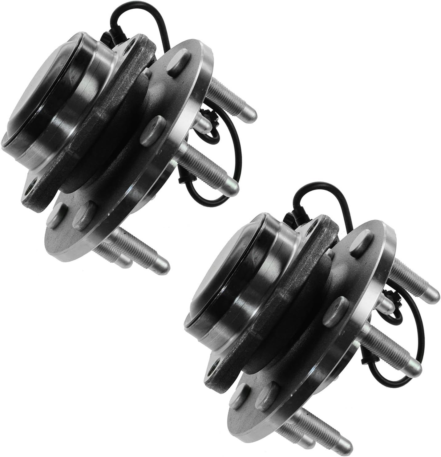 TRQ 2 Piece Front Wheel Bearing & Hub Assembly Set Compatible with 2002-2006 Cadillac Escalade Chevrolet Avalanche 1500 2003-2013 Express 1500 2003-2005 Express 2500 1999-2004 Silverado 1500 2000-200