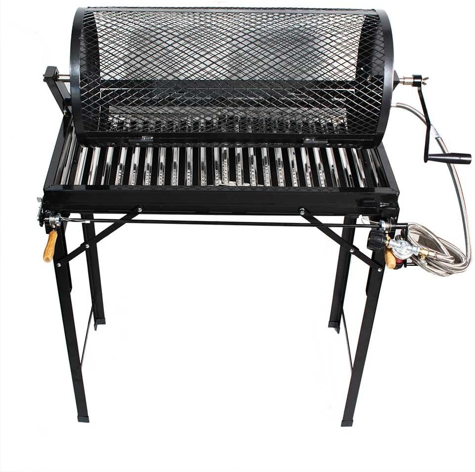 Santa Barbara Chili Roaster CR-BARBACOA 5 Burner Hatch Rotating Chili Roaster With Portable BBQ Stand & Regulator