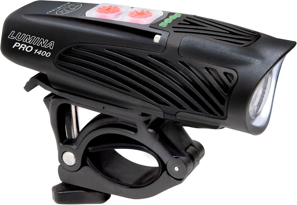 NiteRider Lumina Pro 1400 Lumen USB-C Rechargeable Front Bike Light - 8 Modes IP64 Waterproof FL1 Bike Headlight for Road Cycling, MTB, Commuter, Night Cycling Safety LED Bicycle Light Easy Mount