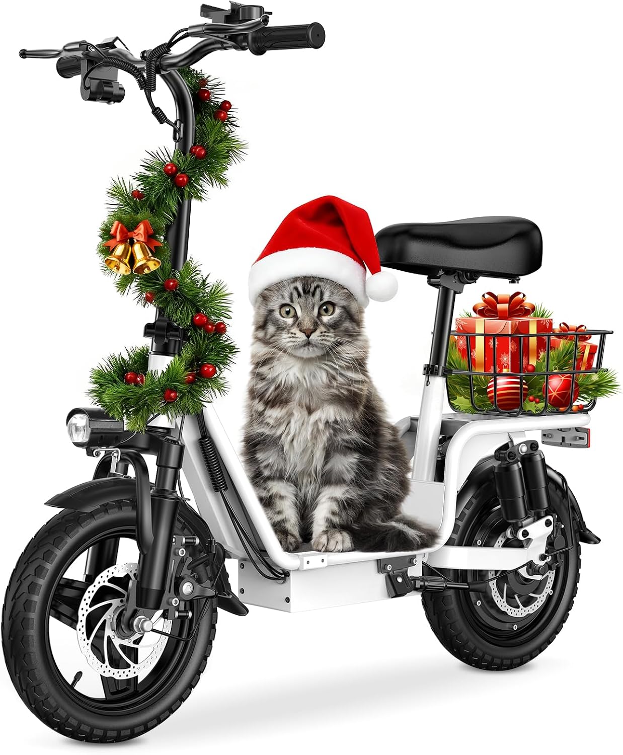 INSDRGN Adults Electric Scooter with Seat,1000W Peak Motor 48V 10.4AH Foldable Electric Scooter,14' Tires,20MPH, 28-Mile Long Range and Dual Disc Brakes,330lbs Max Load
