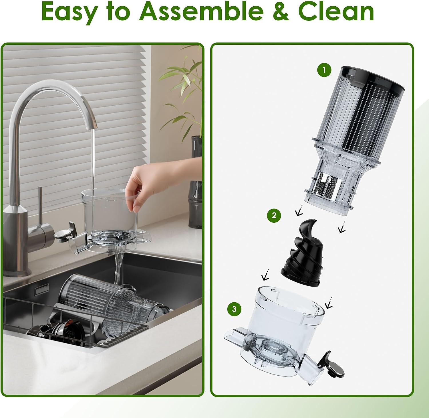 Cold Press Juicer, Touchscreen Juicer Machines with Wide Feed Chute, Stainless Steel Masticating Juicers Easy to Clean, Ergonomic Operational Panel Design, High Juice Yield, Silver