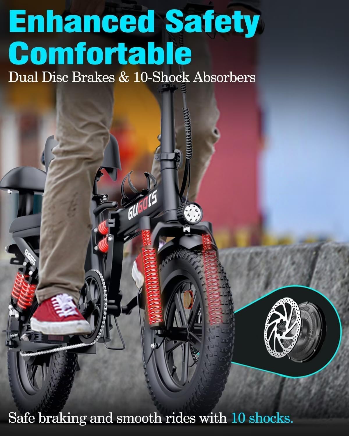 Electric Bike for Adults, 16'/20' Tire E-Bike with 750W/1000W Peak Motor, 48V Removable Battery, Up to 45/60 Miles Range & 28/30MPH, Folding Electric Bike for City and Outdoor Ride