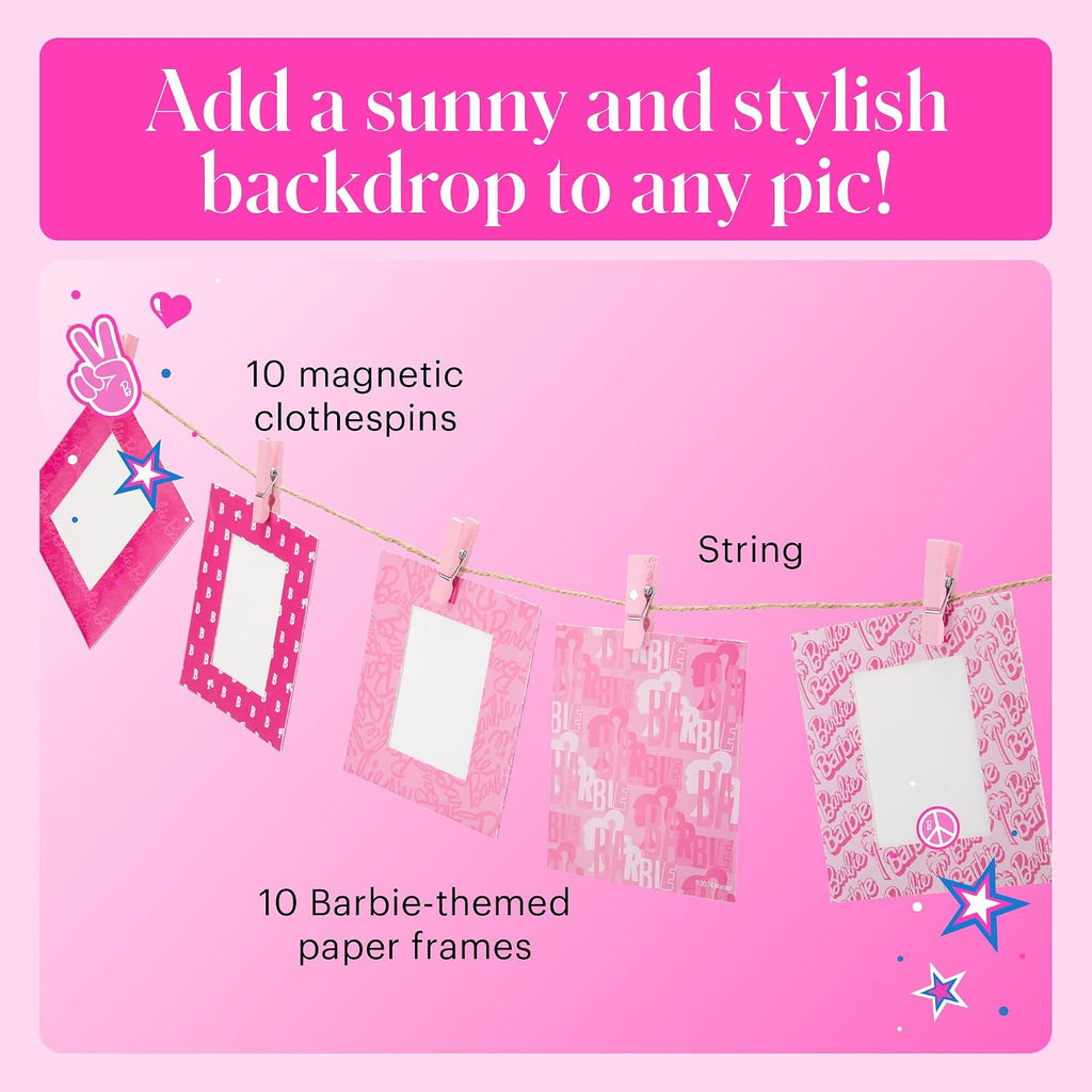 Kodak x Barbie Step Slim Wireless Instant Portable Photo Mobile Printer Gift Bundle (Signature Style)+ Barbie Camera Case, Photo Album, Sticker & Hanging Frames, 50 Stickers + Zink Paper (20 Sheets)