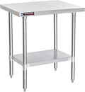 DuraSteel 30x24 Small Stainless Kitchen Island - NSF Outdoor Grill Work Station with Under Shelf - Metal Microwave Stand - For Laundry Room, Kitchen, Garage, Restaurant