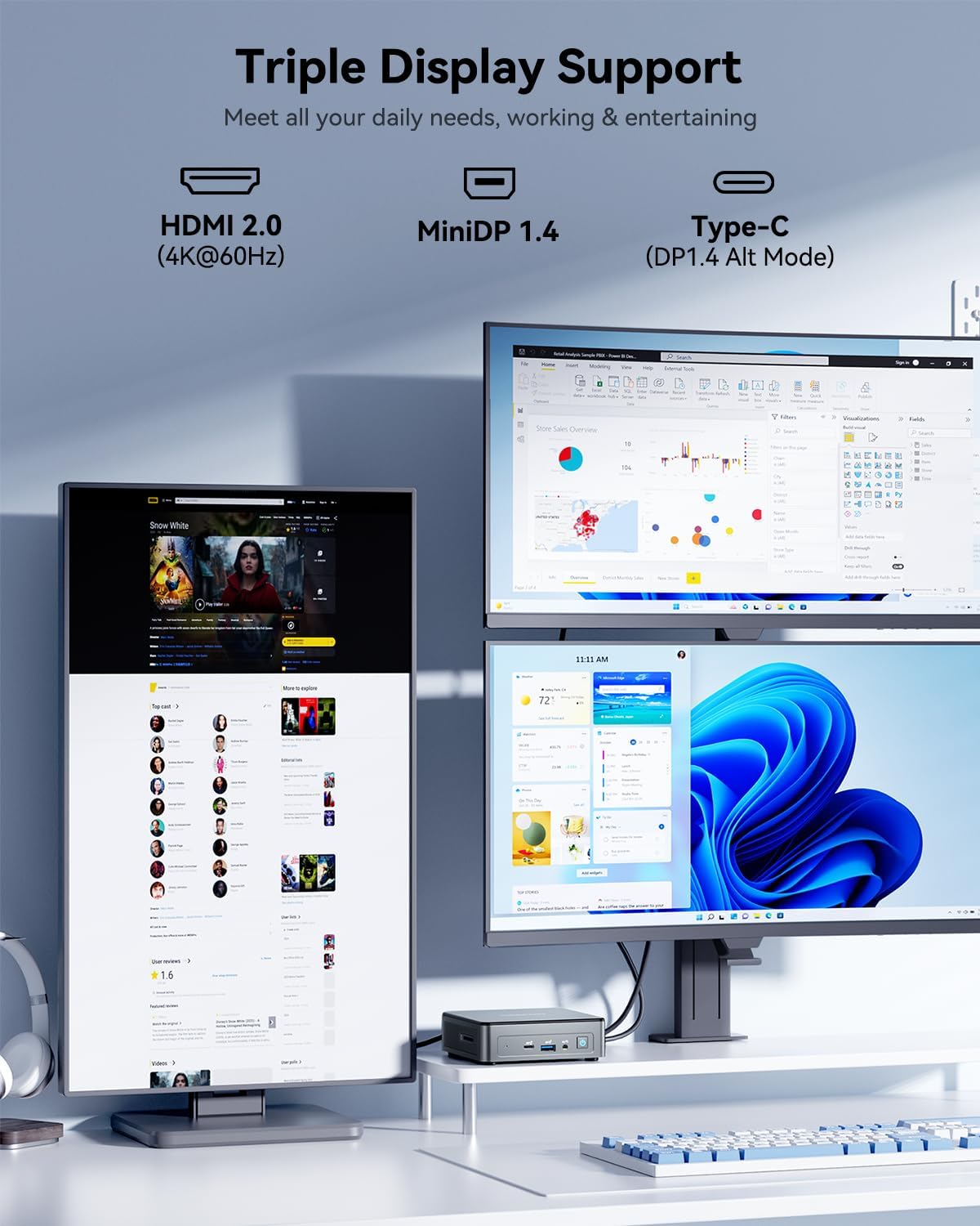 GEEKOM Air12 Mini PC (2026), Intel Pentium 7505 (Up to 3.5GHz), 8GB RAM (Dual-Slot Upgradeable), 256GB M.2 SSD, 3-Year Warranty, Metal Mid-Frame, 8K & Triple 4K Display, WiFi 6, Business & Office PC