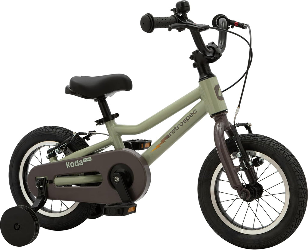 Retrospec Koda Plus Kids Bike for Boys & Girls Ages 2-3 Years - Children's Bicycle, Adjustable Seat & Handlebars, Removable Training Wheels, Front Hand Brakes, Rear Coaster Brake & Safety Bell